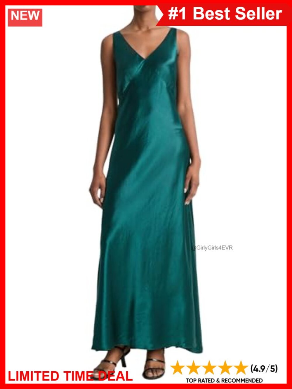 V Neck Maxi Slip Dress Japanese Satin Formal Slim Fit